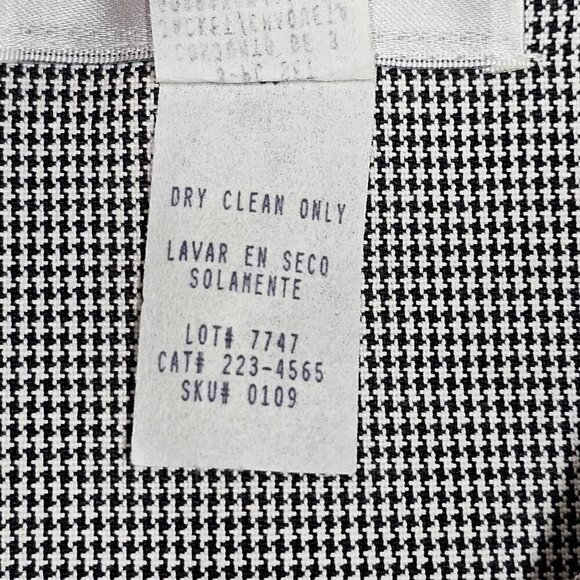 Vintage 90s Dress Danny & Nicole NY Women's Houndstooth Button-Front Blazer 16 - Picture 6 of 16